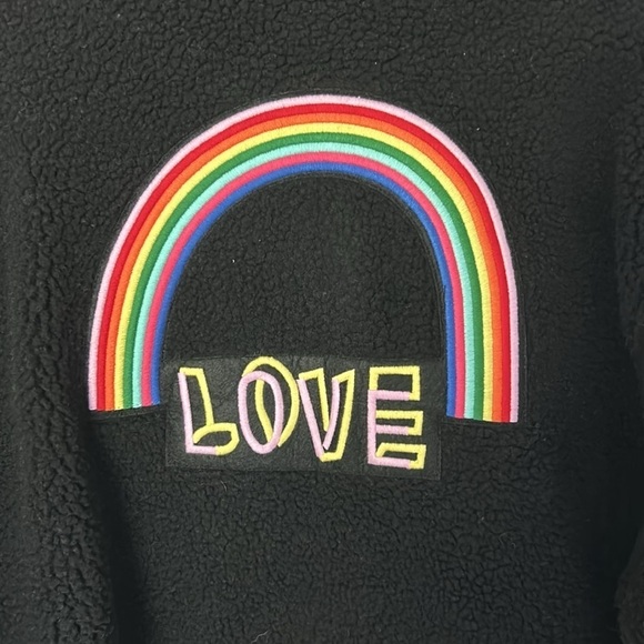 NWT RVCA Dream Team Bomber Jacket, black with rainbow, women’s size Medium, - Picture 7 of 12